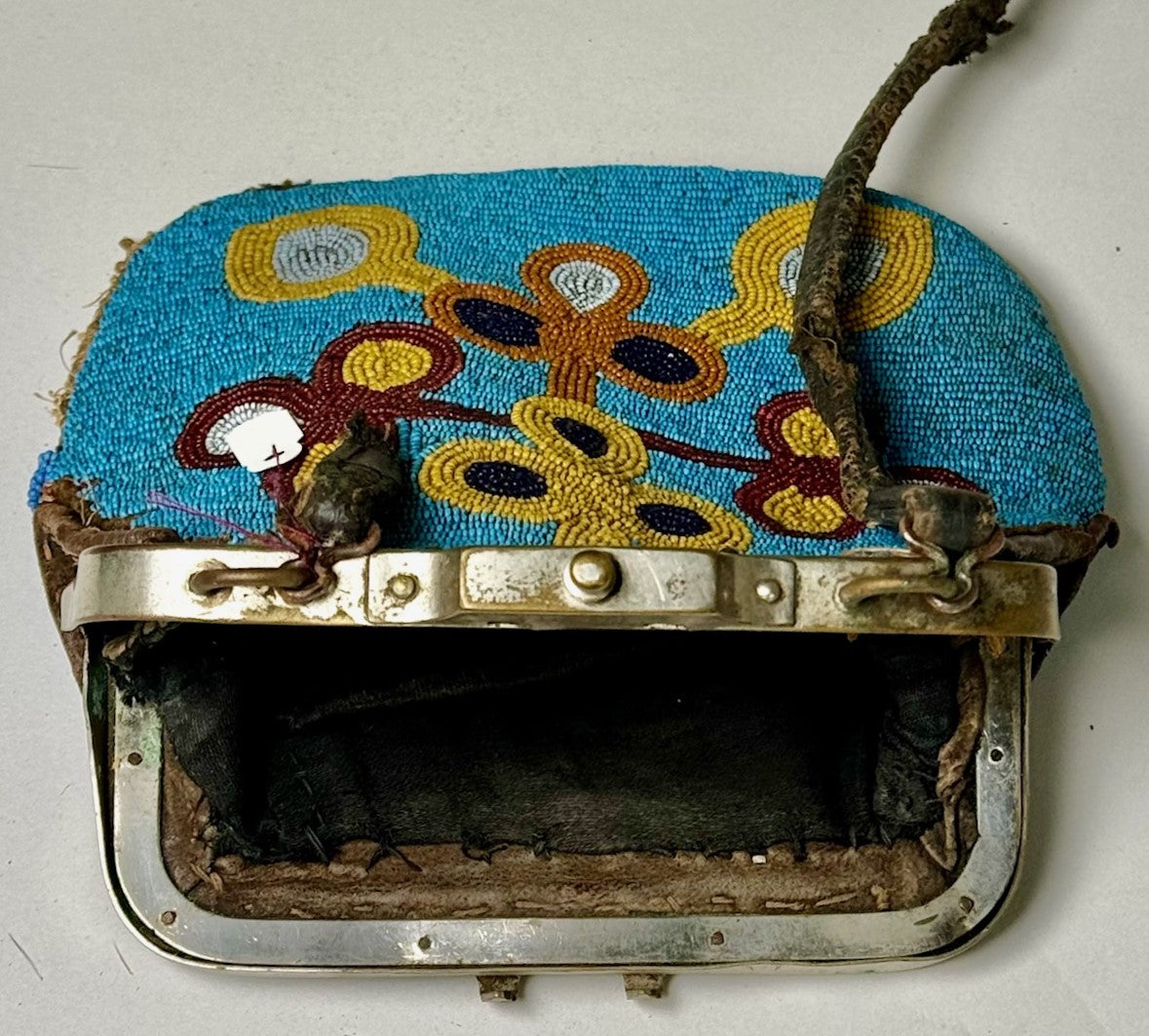 Antique Fully Beaded Plateau Purse