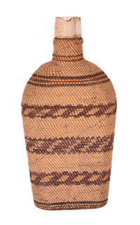 Makah Basket over glass flask / bottle
