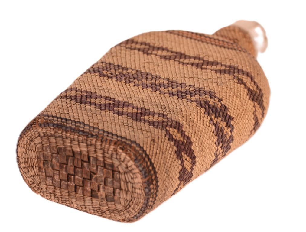 Makah Basket over glass flask / bottle