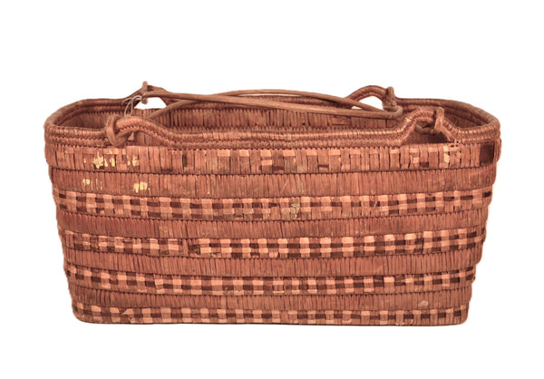 Thompson River Salish Rectangular Basket with 2 Handles