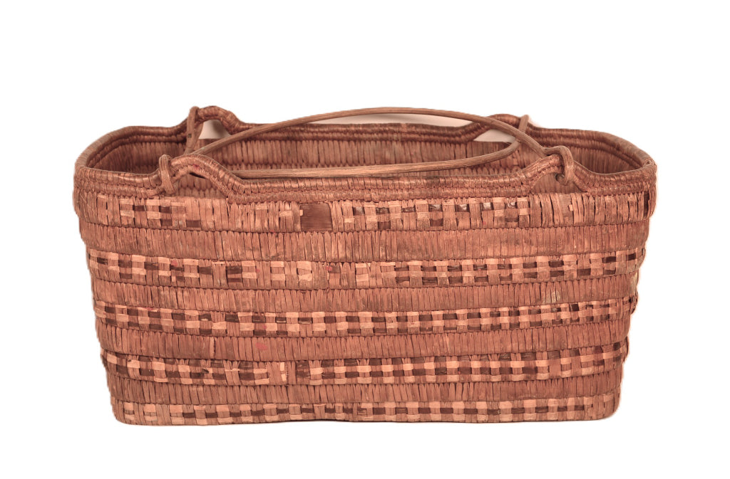 Thompson River Salish Rectangular Basket with 2 Handles