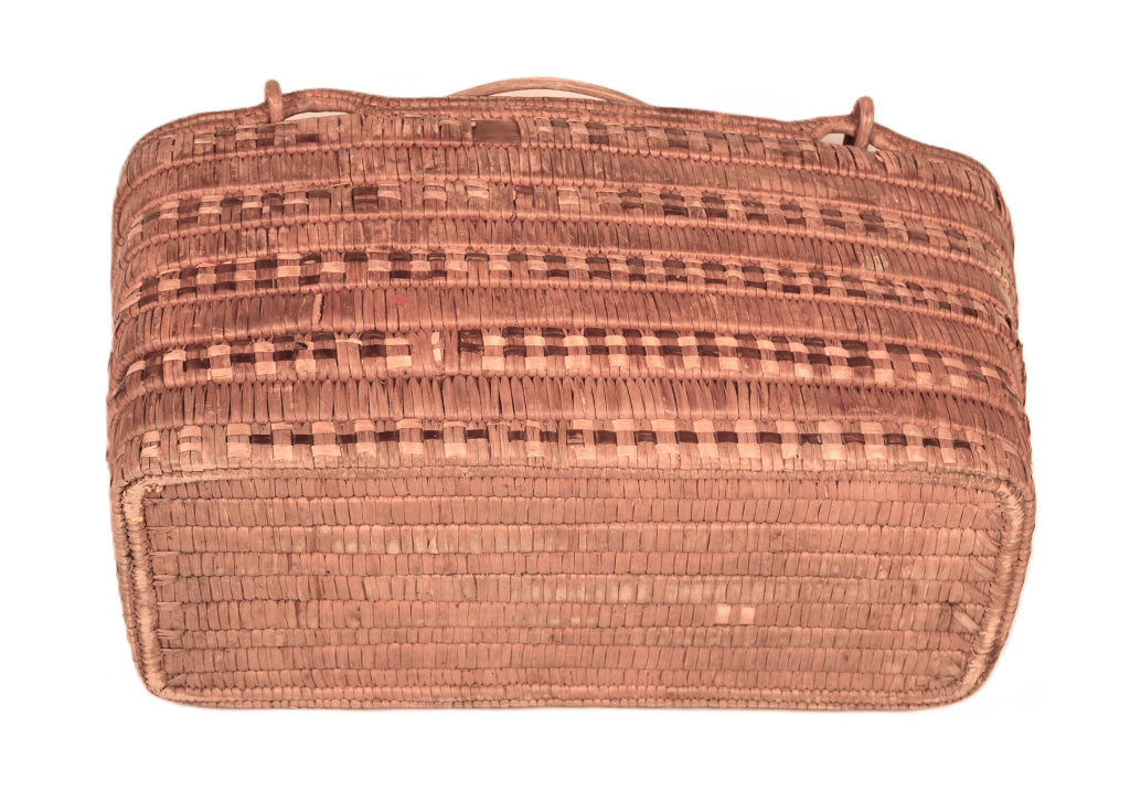 Thompson River Salish Rectangular Basket with 2 Handles