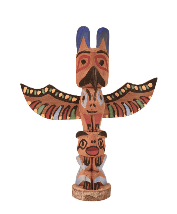 Coast Salish Miniature Thunderbird Totem
