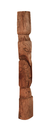 Coast Salish Unfinished Natural Wood Totem