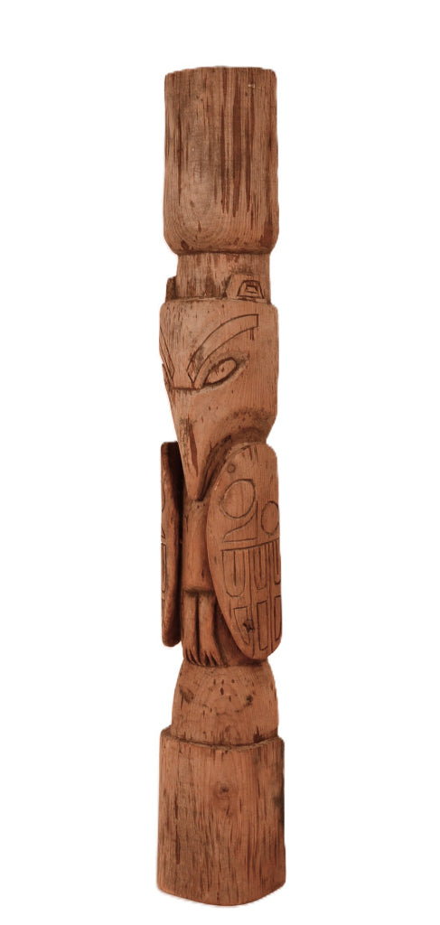 Coast Salish Unfinished Natural Wood Totem
