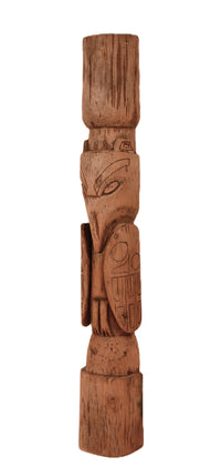 Coast Salish Unfinished Natural Wood Totem