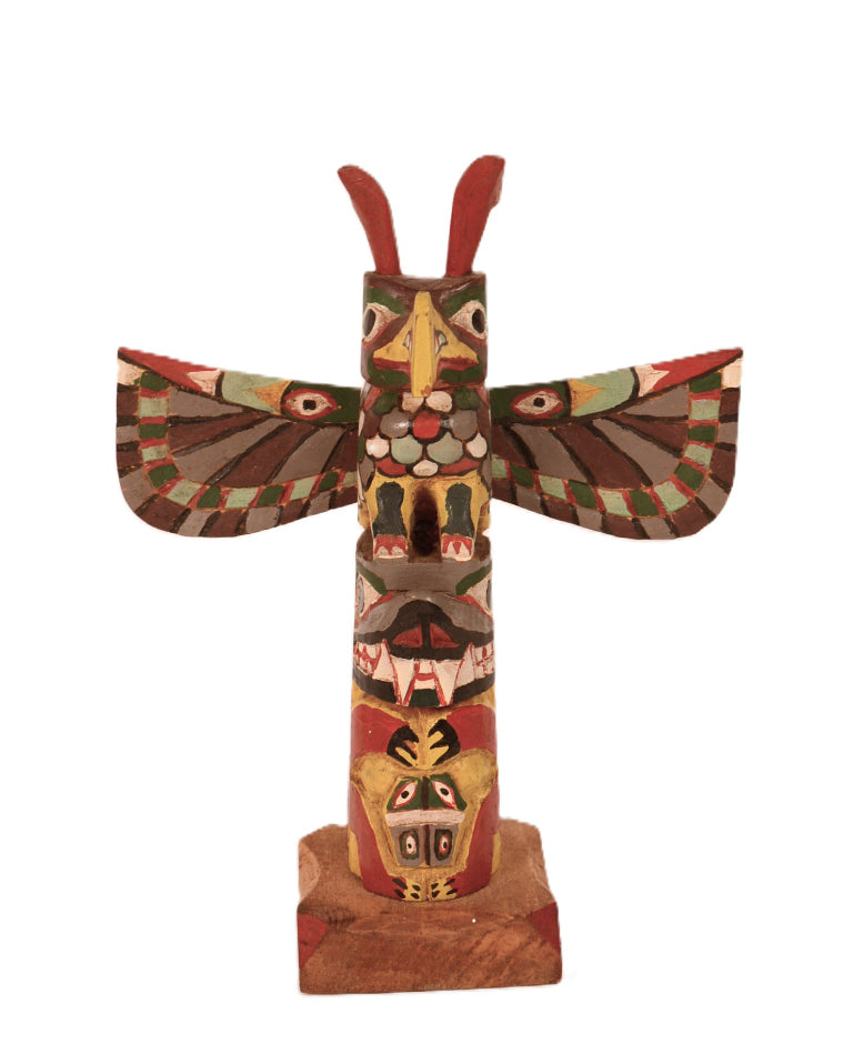 Coast Salish Miniature Thunderbird Totem