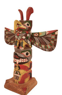 Coast Salish Miniature Thunderbird Totem