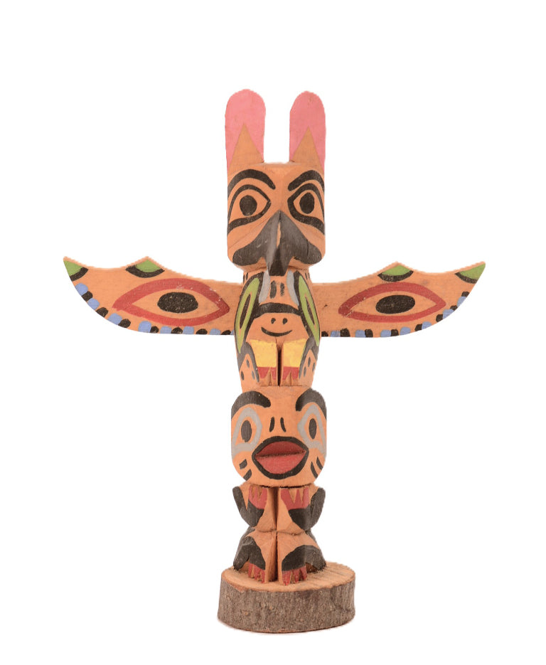 Coast Salish Miniature Thunderbird Totem