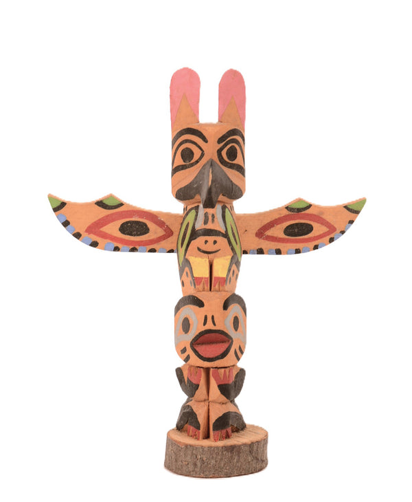 Coast Salish Miniature Thunderbird Totem