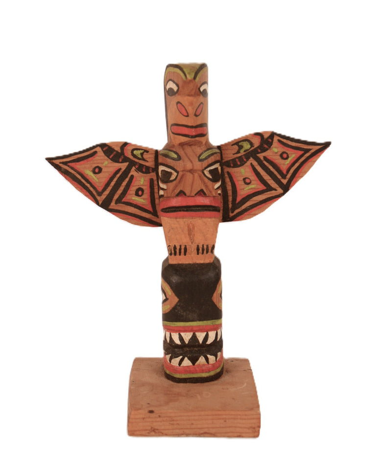 Coast Salish Miniature Thunderbird Totem