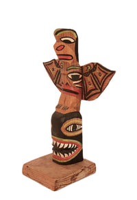 Coast Salish Miniature Thunderbird Totem