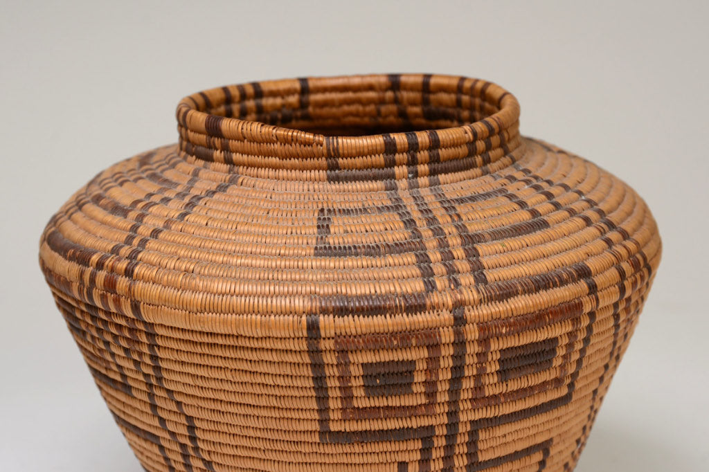 Fine Antique Panamint Polychrome Bottleneck Basket
