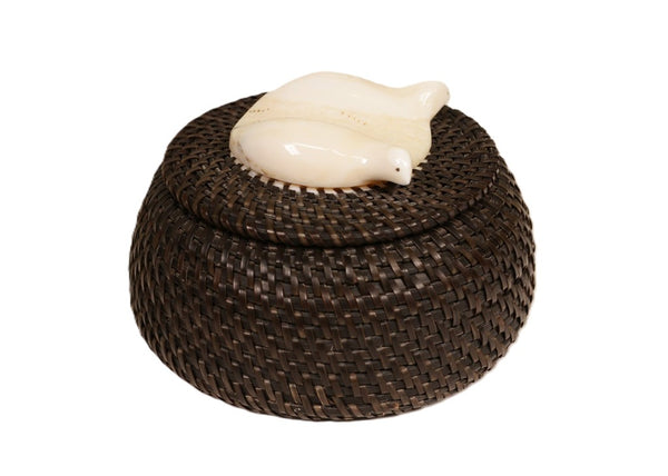 Eskimo Baleen Basket by  Eunice Hank, Iñupiat [Point Hope]
