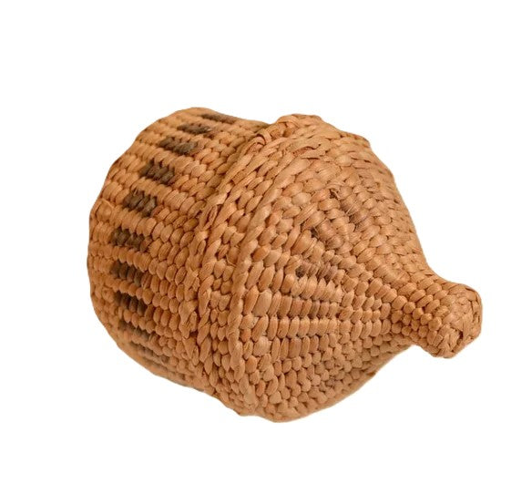 Miniature Haida Basket with Lid by Ginnie Hunter