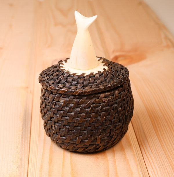 Eskimo Baskets: Baleen with Ivory Whale Tail by John Long