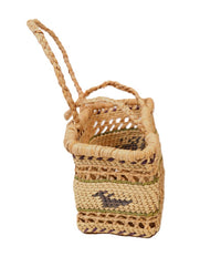 Handsome Miniature Nootka Market Basket with Whale and Bird Motifs
