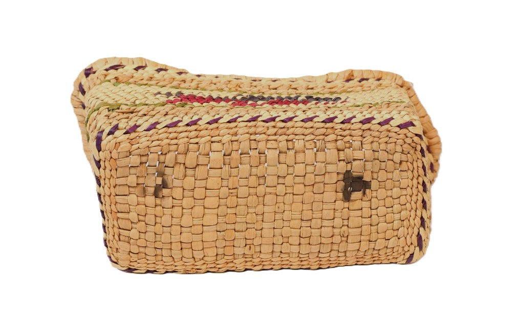 Handsome Miniature Nootka Market Basket with Whale and Bird Motifs