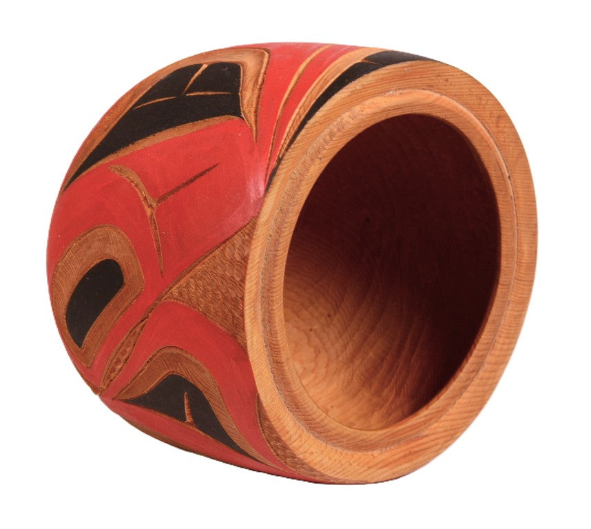 Coast Salish Grouse Wood Bowl By R. Adams
