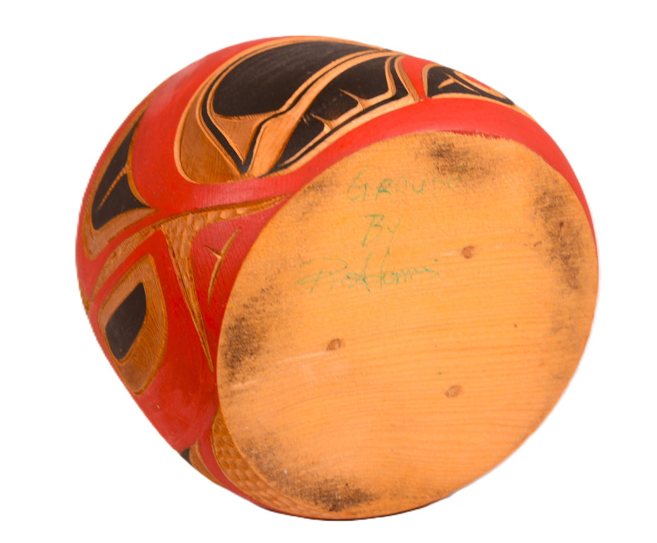 Coast Salish Grouse Wood Bowl By R. Adams