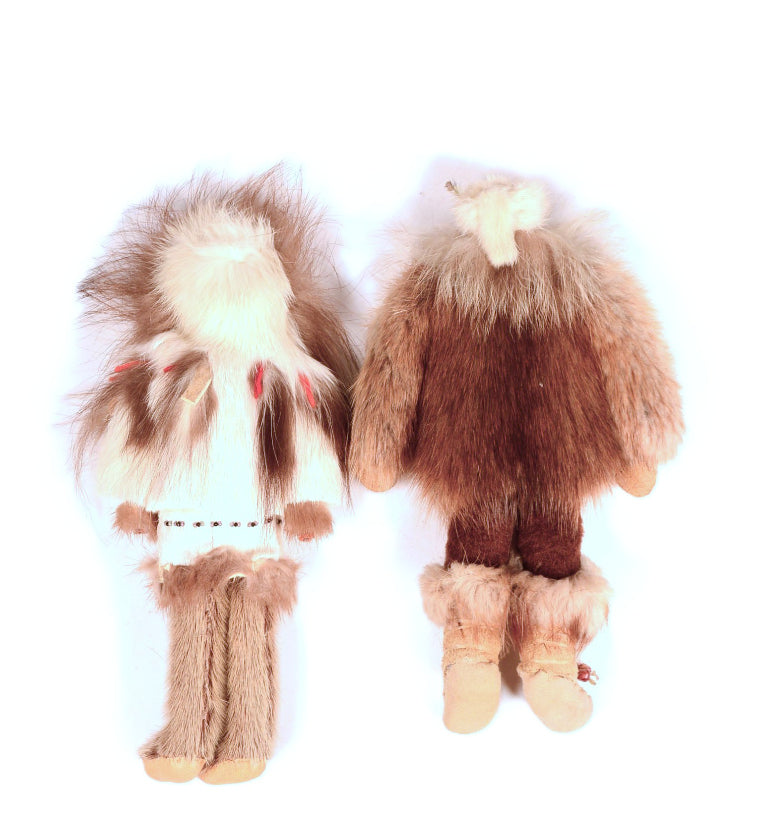 Eskimo Fur Dolls Pair of 2