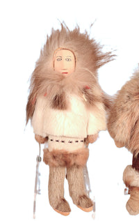 Eskimo Fur Dolls Pair of 2