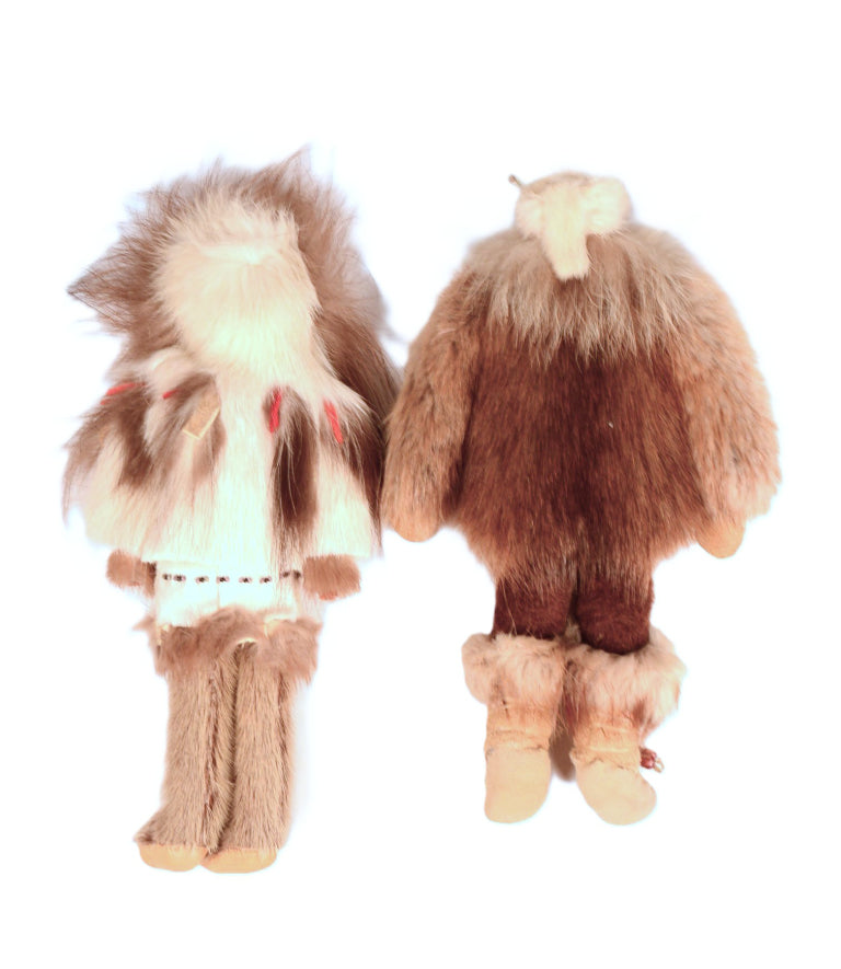 Eskimo Fur Dolls Pair of 2
