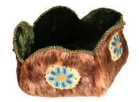 Athabascan Beaded Fur Hide Bowl