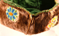 Athabascan Beaded Fur Hide Bowl