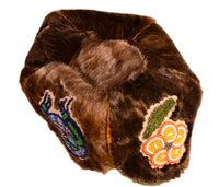 Athabascan Beaded Fur Hide Bowl