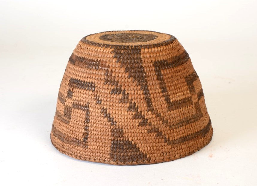 Pima Basket with Whirling Log Motif