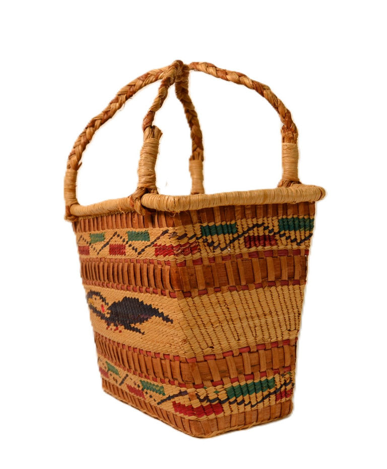 Nuu-chah-nulth, Nootka, Indian Basket with Sisiutl and Thunderbird