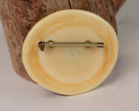 Eskimo Walrus Ivory Scrimshaw Pin