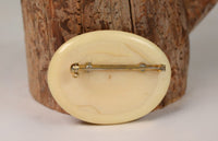 Eskimo Walrus Ivory Scrimshaw Pin