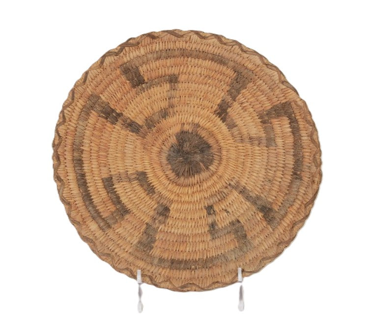 An Early Pima Winnowing Basket with whirlwind motif