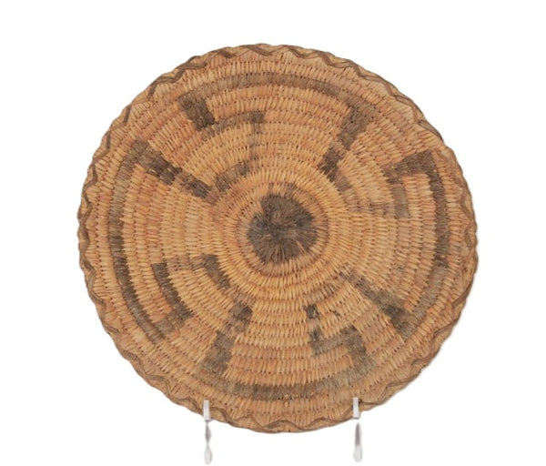 An Early Pima Winnowing Basket with whirlwind motif