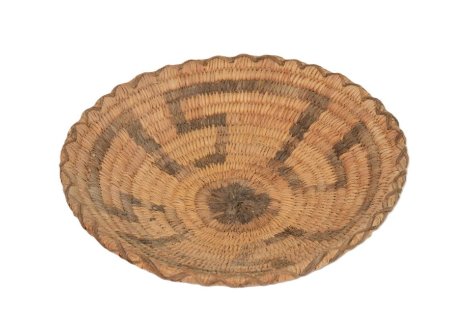 An Early Pima Winnowing Basket with whirlwind motif
