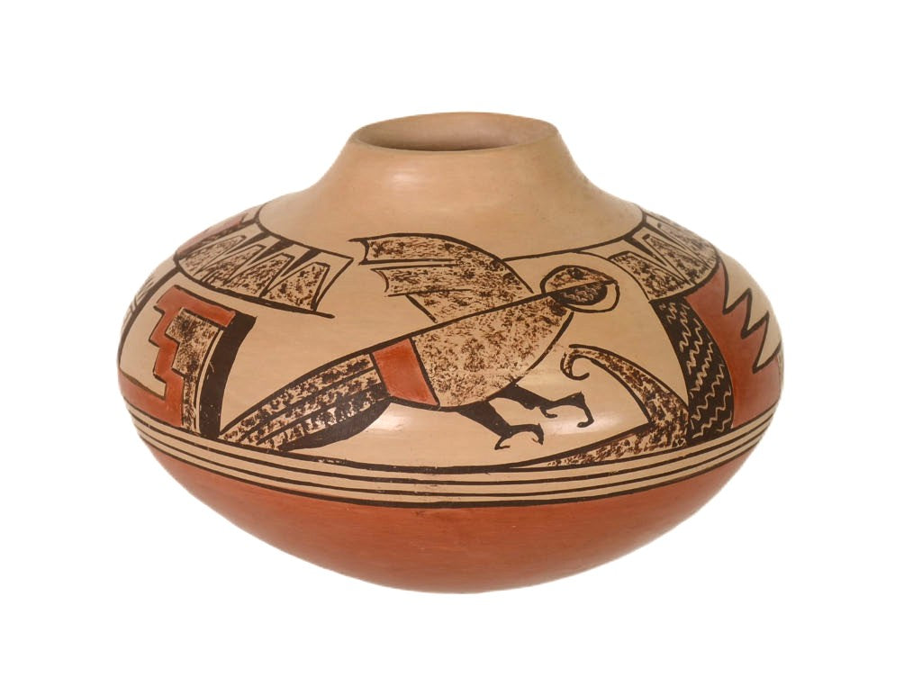 Hopi Pueblo Pottery Seed Jar - flying bird: Jean Sahme Nampeyo (1948-2024)