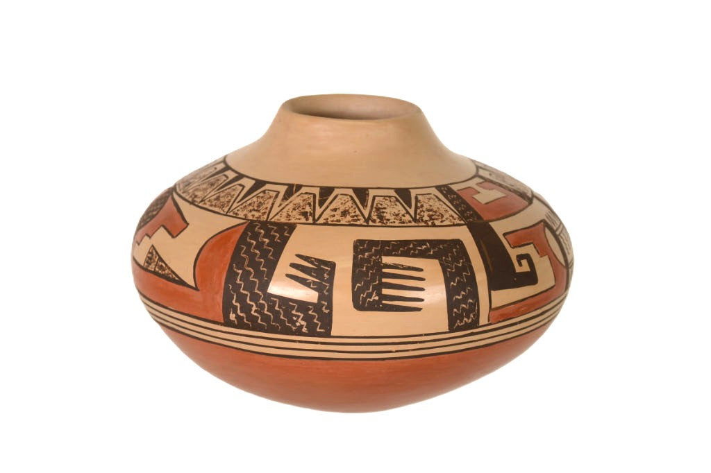 Hopi Pueblo Pottery Seed Jar - flying bird: Jean Sahme Nampeyo (1948-2024)