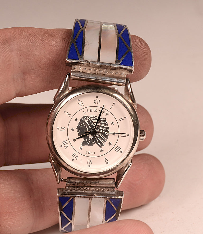 Navajo Sterling Silver Liberty 1911 Watch Face