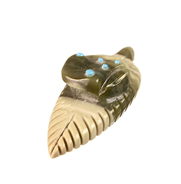 Zuni Pueblo Frog on a Leaf Fetish By Todd Poncho