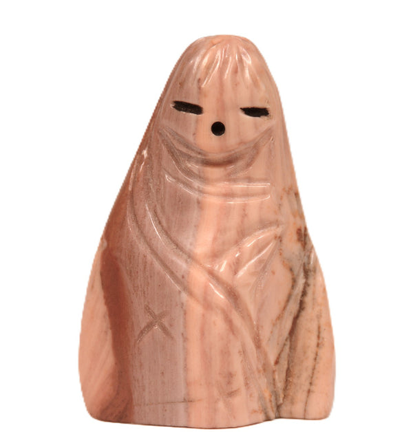Zuni Pueblo Carved Dolomite Maiden Fetish By Faye Quandelacy