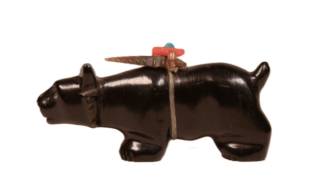 Zuni Pueblo Jet Bobcat Fetish