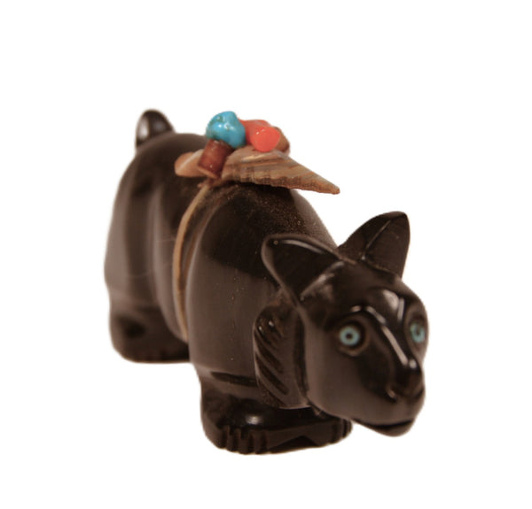Zuni Pueblo Jet Bobcat Fetish