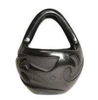 Santa Clara Pueblo Basket Pottery with Handle By Madeline Naranjo