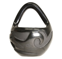 Santa Clara Pueblo Basket Pottery with Handle By Madeline Naranjo