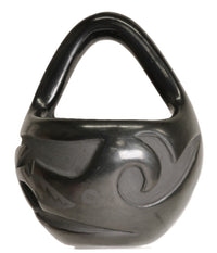 Santa Clara Pueblo Basket Pottery with Handle By Madeline Naranjo