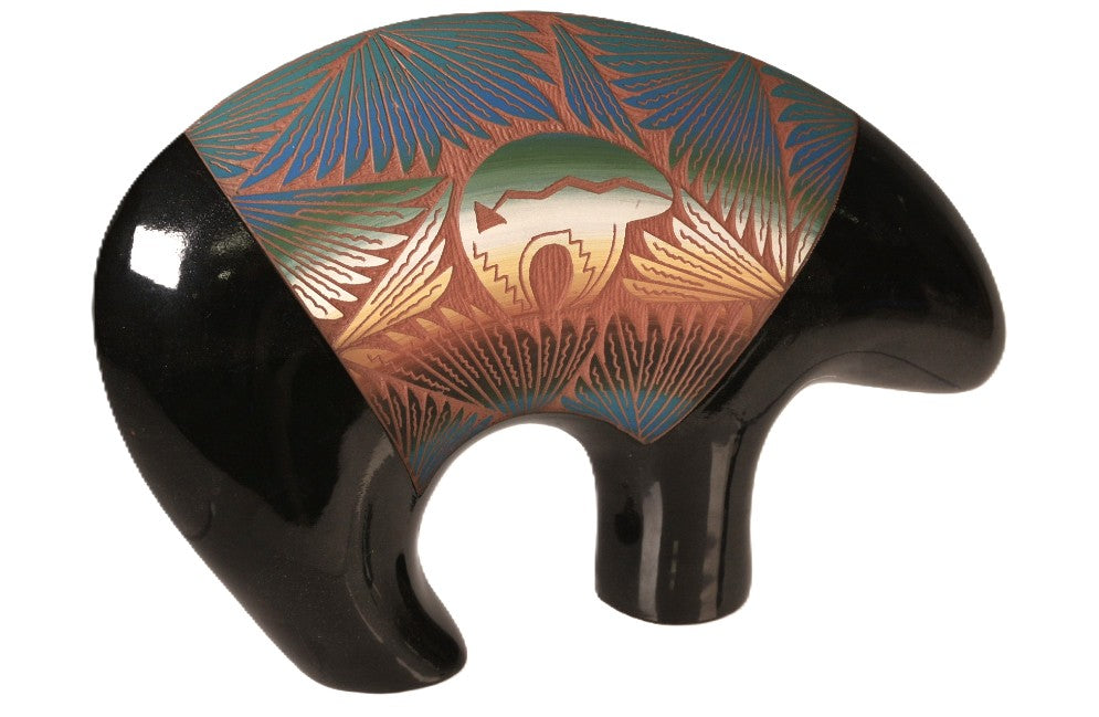 Navajo Bear Pottery Fetish By Ella Morgan