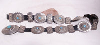 Navajo Sterling Silver and Turquoise Concho Belt by Kenny Jack