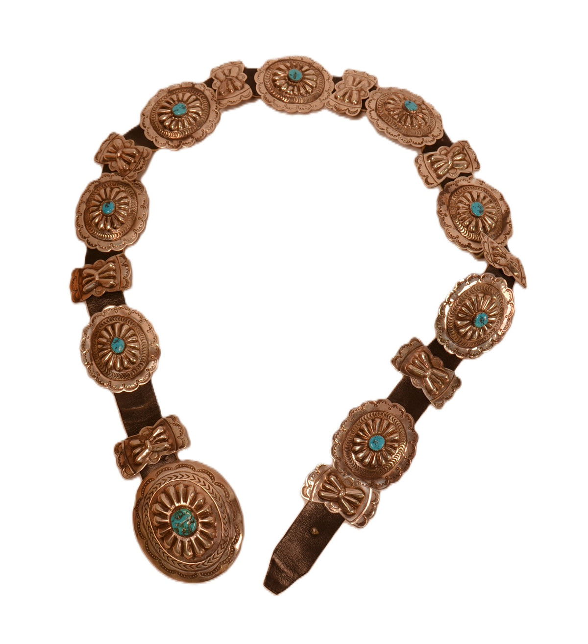 Navajo Sterling Silver and Turquoise Concho Belt by Kenny Jack